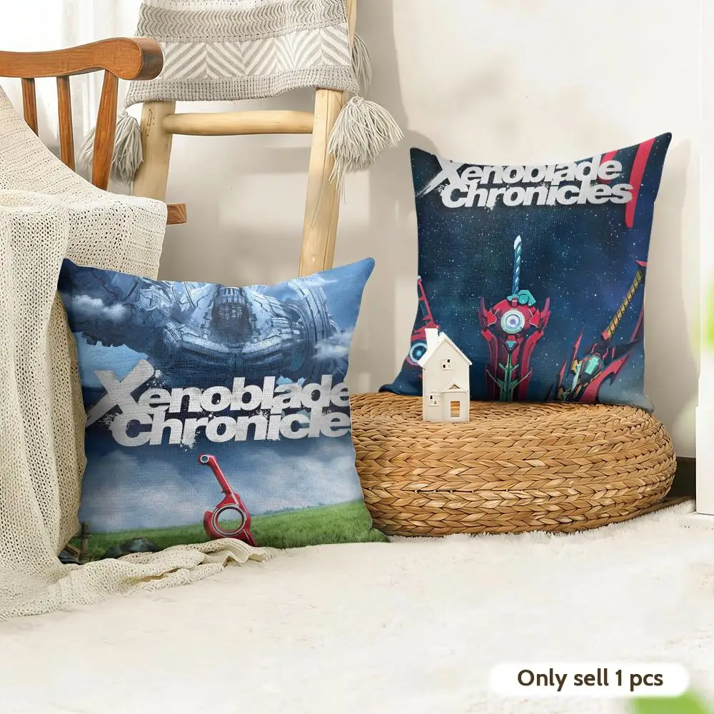 Game X-Xenoblade Chronicles Cushion Cover Organic Linen Square Pillow Case Durable Non-Allergenic And Kind To Skin