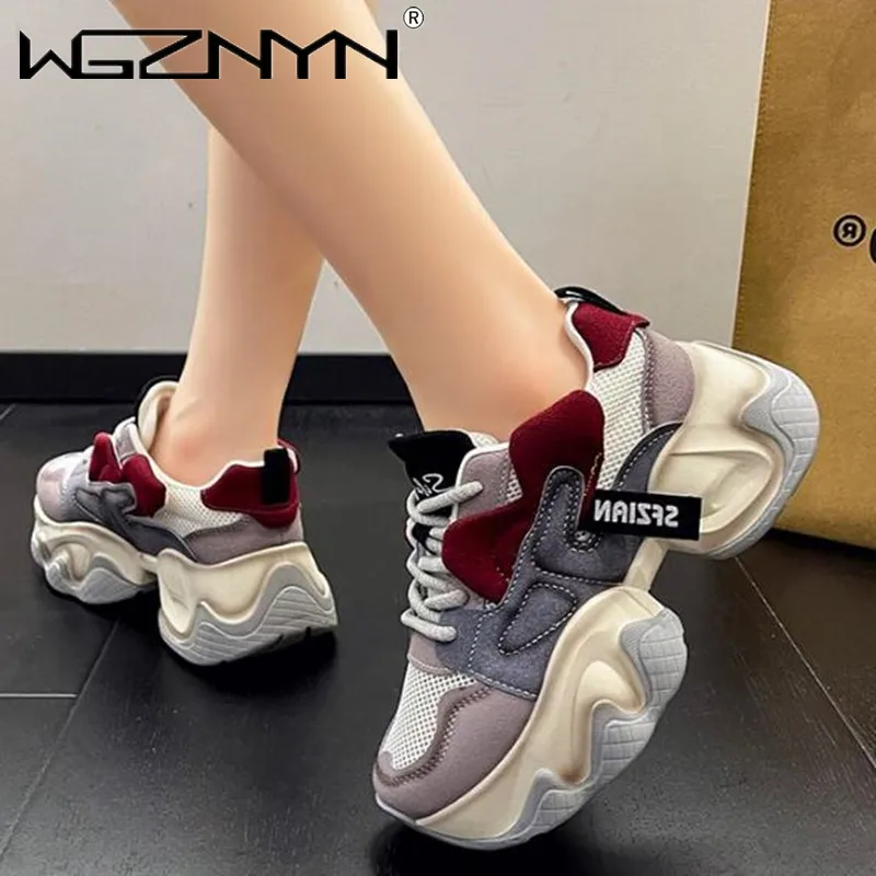 2024 Hoge Kwaliteit Zomer Herfst Luxe Designer Vrouwen Platform Sneakers Dikke Schoenen Sport Gevulkaniseerde Schoenen Dames Vrijetijdsschoenen