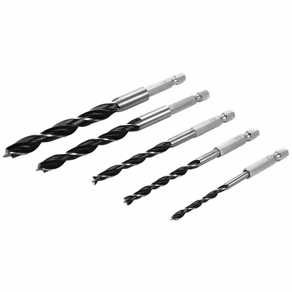 Three-pointed Drill Bits 10mm 5mm 6mm 8mm Tri-point Drill Woodworking Tools 5 Piece Set For Woodworking Drilling