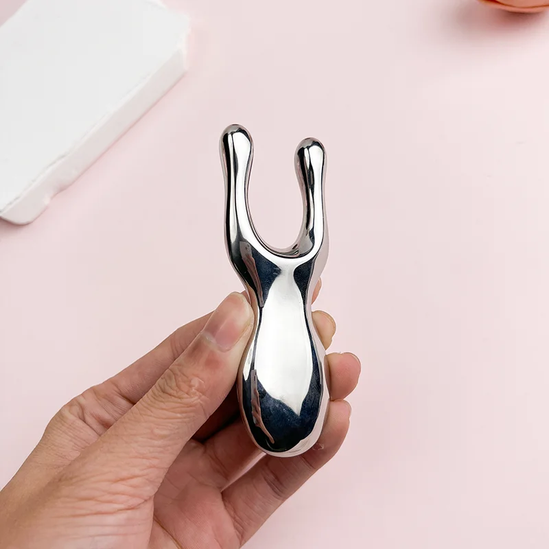 مكشطة الأنف المصنوعة من الفولاذ المقاوم للصدأ، أداة تدليك استرخاء الوجه والأنف، جهاز تدليك العين، رفع وشد نقاط الوخز #3