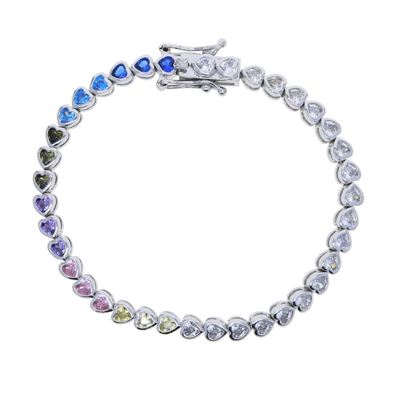 Verschiedene geformte geometrische Lünette Zirkonia 5A CZ Tenniskette Armband klassische Mode Damen Schmuck
