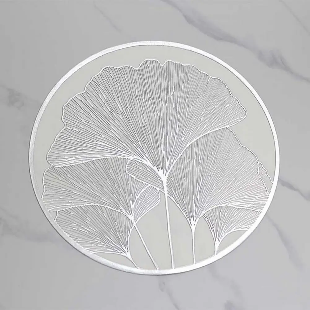 Heat-resistant Placemat Elegant Floral Ginkgo Leaf Design Heat Resistant Placemats for Home Dining Wedding Table for Kitchen