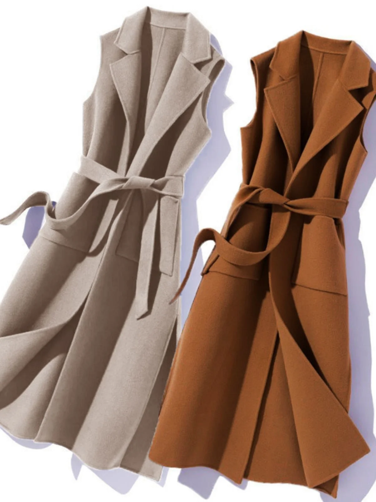 

High-End Korean Sle Women's Vest Jaet Mid-Length Suit Sle Outerwear plus Size Slimming Faionable