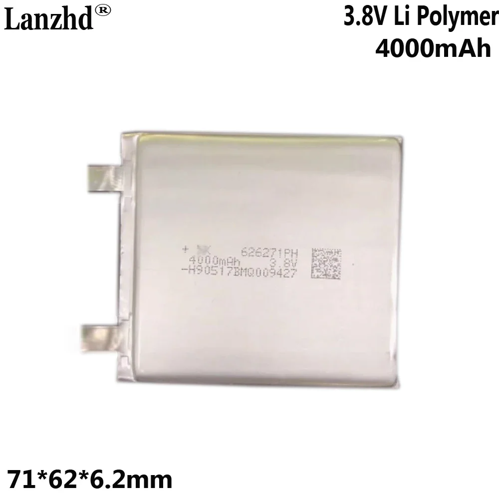 Batterie rechargeable polymère Li 3.8V, pour téléphone portable, batterie externe, clavier sans fil, dispositif d'aspiration, 626271, 4000mAh