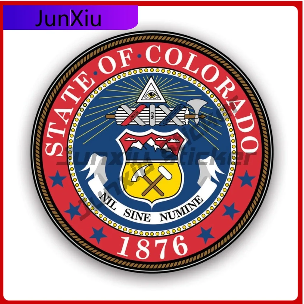 

Colorado State Seal Weather Resistant Sun Resistant Funny For Truck Laptop Car Window Self Adhesive Easy Apply Accessories