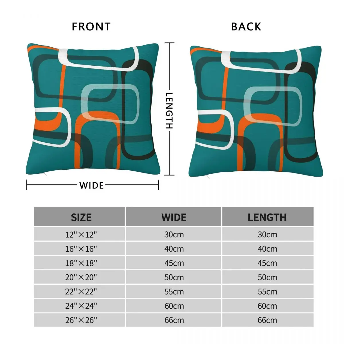 Layered Rings On Teal Square Pillowcase Polyester Linen Velvet Pattern Zip Decor Pillow Case Sofa Cushion Cover 45x45