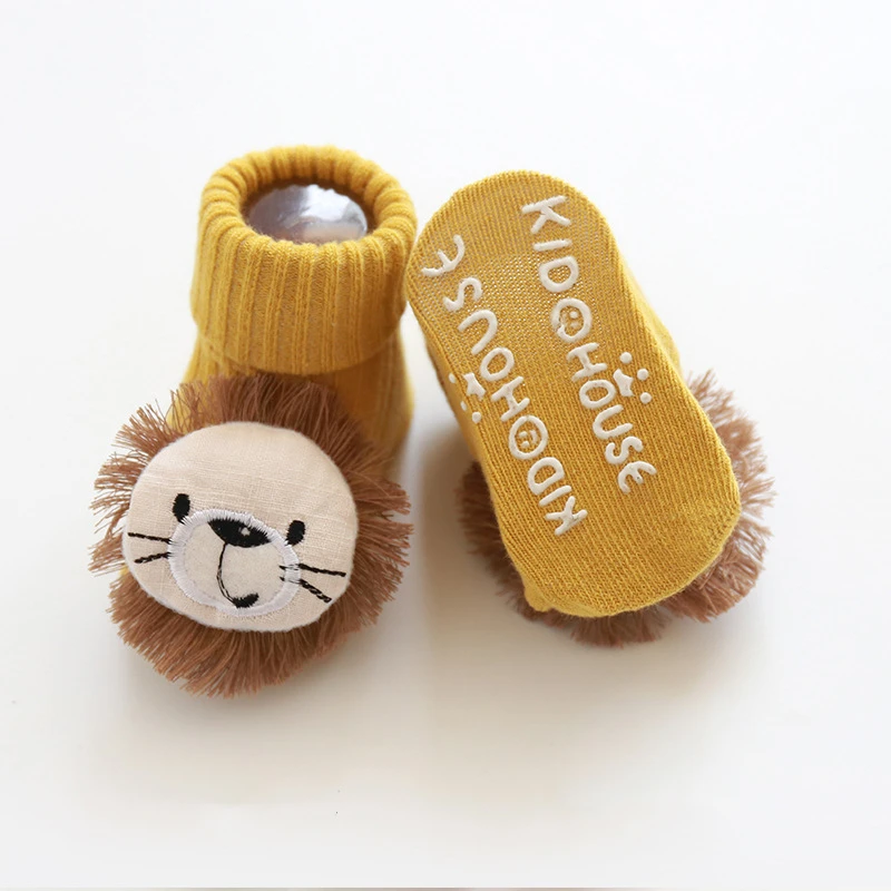 Baby Socks Girls Clothes Boys Slipper Newborn Accessories Anti Slip Bow Lion Cute Kids Toddlers Children Gift Infant Stuff Toy