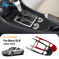 Real Soft Carbon Fiber Trim Sticker For Mercedes Benz SLK R171 2004 2005 2006 2007 2008 2009 2010 Car Central Control Gear Shift