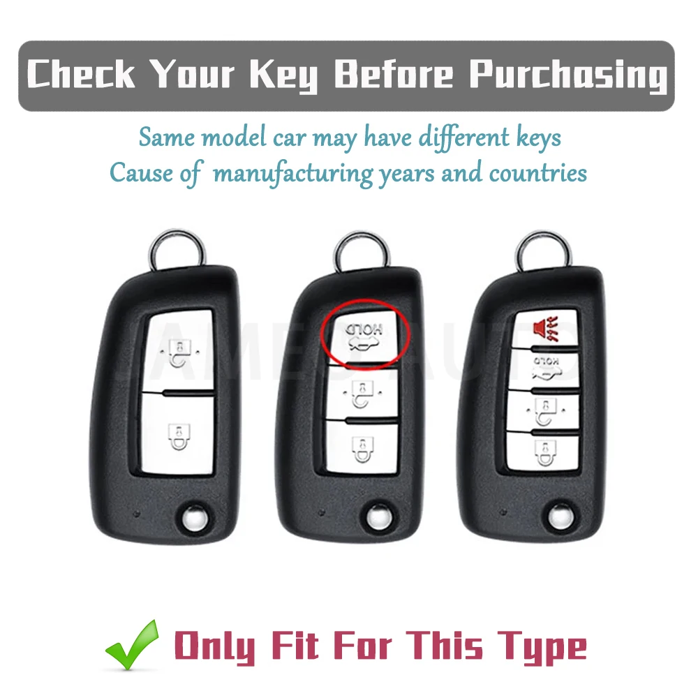 TPU Car Folding Key Case Cover Fob For Nissan Qashqai X-Trail Kicks Juke Micra Altima Maxima Tiida Murano Key Chain Set Parts view 3