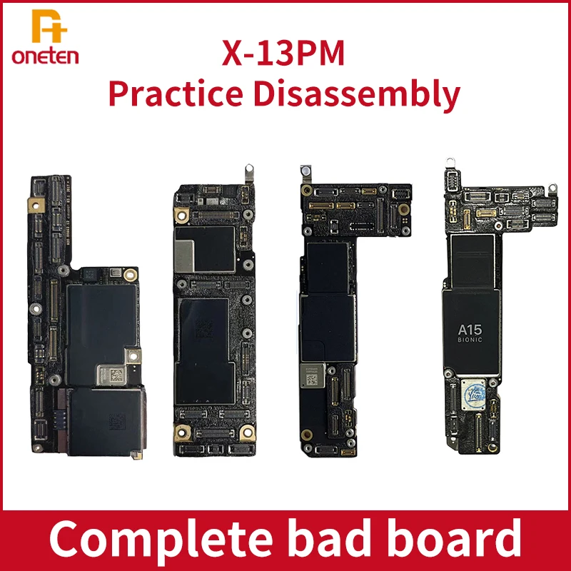 Damaged Complete Motherboard For iPhone X 11 12 13 14 Pro Max Mini CPU Nand Power IC Mainboard Power Off Practice Repair Skill