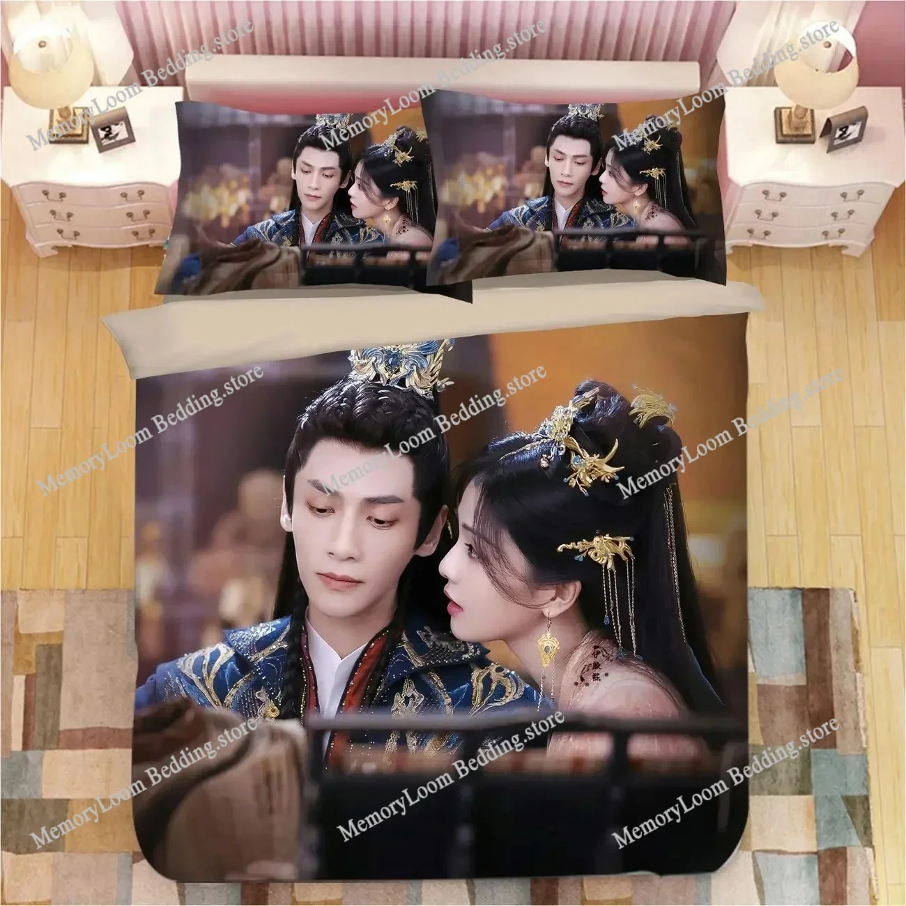 

Leo Luo Yunxi Bai Lu HD Poster Double Bedding Set TV Till The End of The Moon Drama Stills Single Dormitory Student Knit