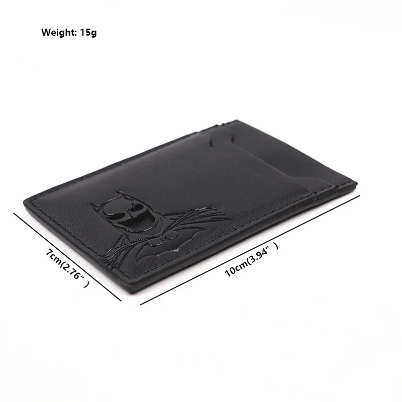 Leather Bat Wallet Personalized Superhero Mask Card Holder Bat ID Heroic Wallet Gift Men Leather Slim Card Holder Case Wallet view 4