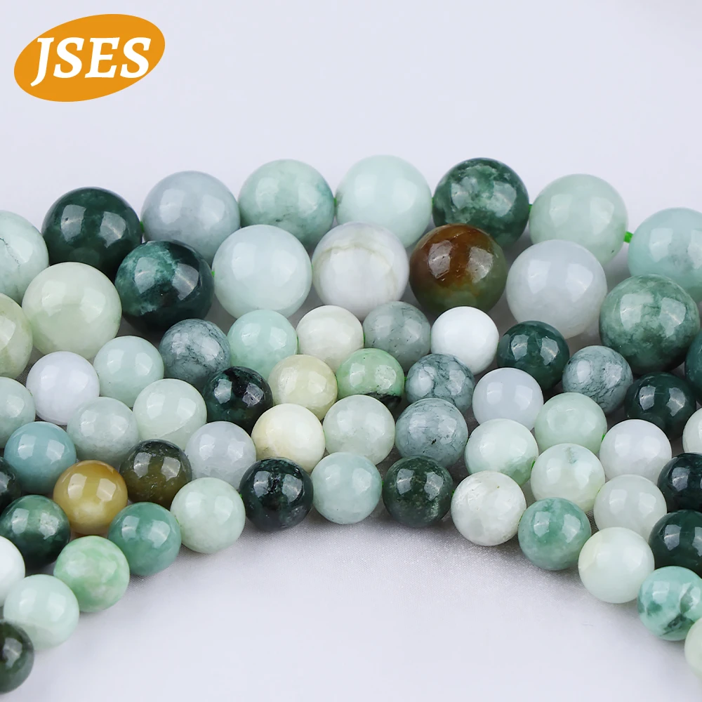 AA Natural Myanmar Burma Jade Jadeite 6-10mm Beads for Jewelry Making Bracelets Necklace Wholesale DIY Beads Accessories