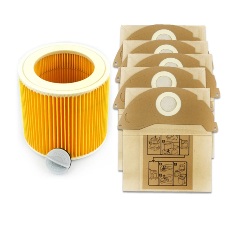 Replacement Vacuum Cleaner Filter Dust Paper Bag for KARCHER WD2250 A2004 A2054 MV2 Efficient Dust Collection Bags