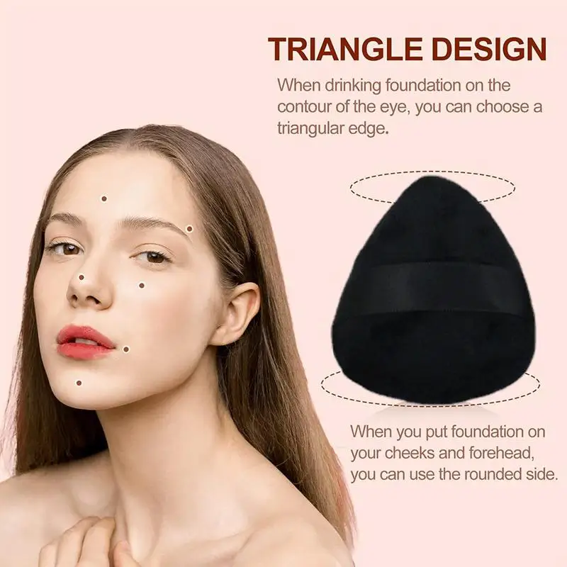 Esponja de maquillaje triangular para mujer, miniesponja facial Suave de maquillaje, lavable, herramienta de maquillaje ligera