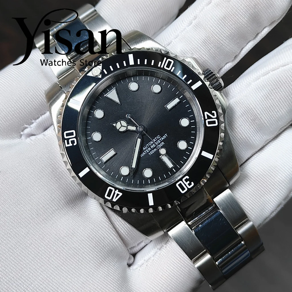 

NH35 automatic movement 36mm/40mm silver case luxury sapphire crystal aseptic dial ceramic ring fashion men's watch