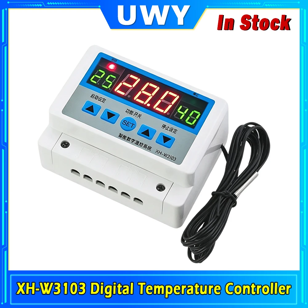 XH‑W3103 Digital Thermostat High Power Intelligent Temperature Controller Switch With NTC Sensor Probe 12V/24V/220V Optional