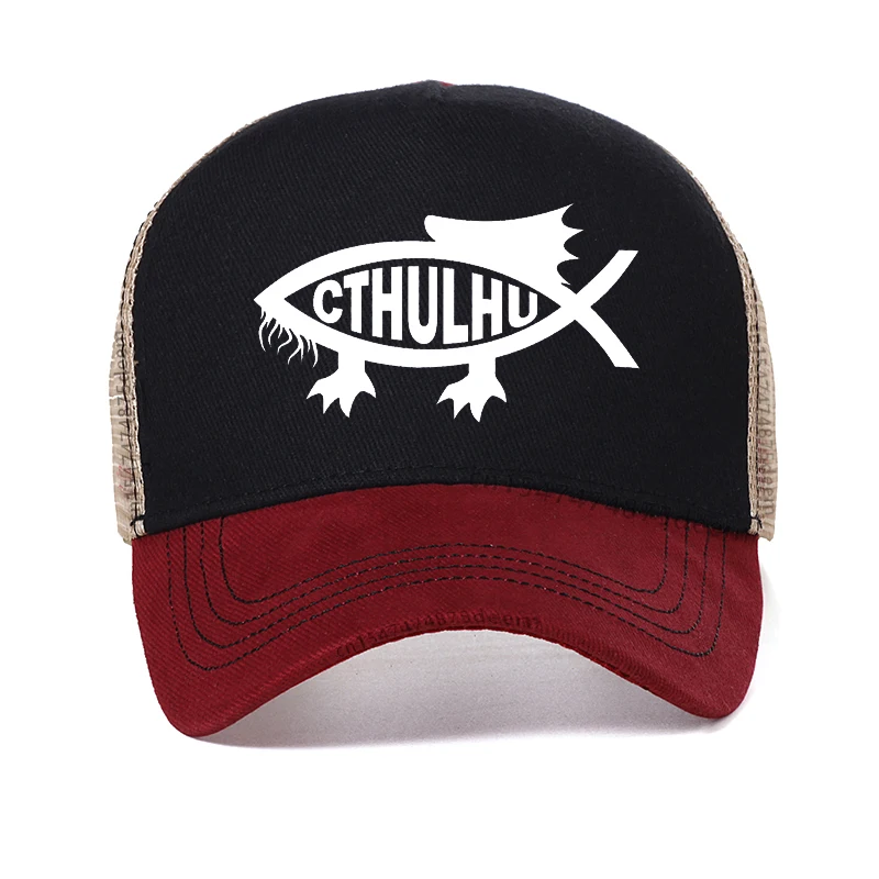 

Cute Classic Badges Flying Spaghetti Monster Cthulhu Fish hat Men women Atheist Baseball Cap summer cool men Mesh Snapback hats