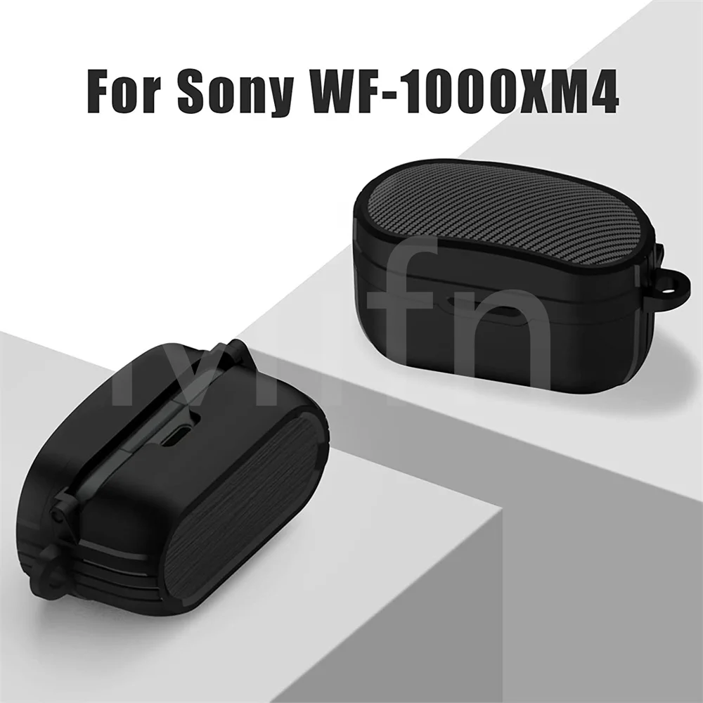 Nieuwe Voor Sony WF-1000XM4 Carbon Fiber Case Full-Body Beschermende Robuuste Cover Met Sleutelhanger Tws Case Voor WF-1000XM4 Luxe case