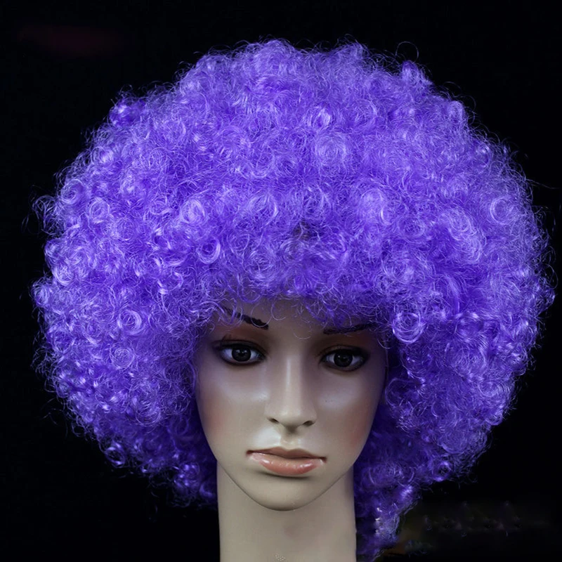 Frauen lockige Cosplay Perücke kurze gewellte lockige Haare bunte synthetische Perücke für tägliche Party Männer Fußball Fan tragen Kinder Perücken – Detail 11