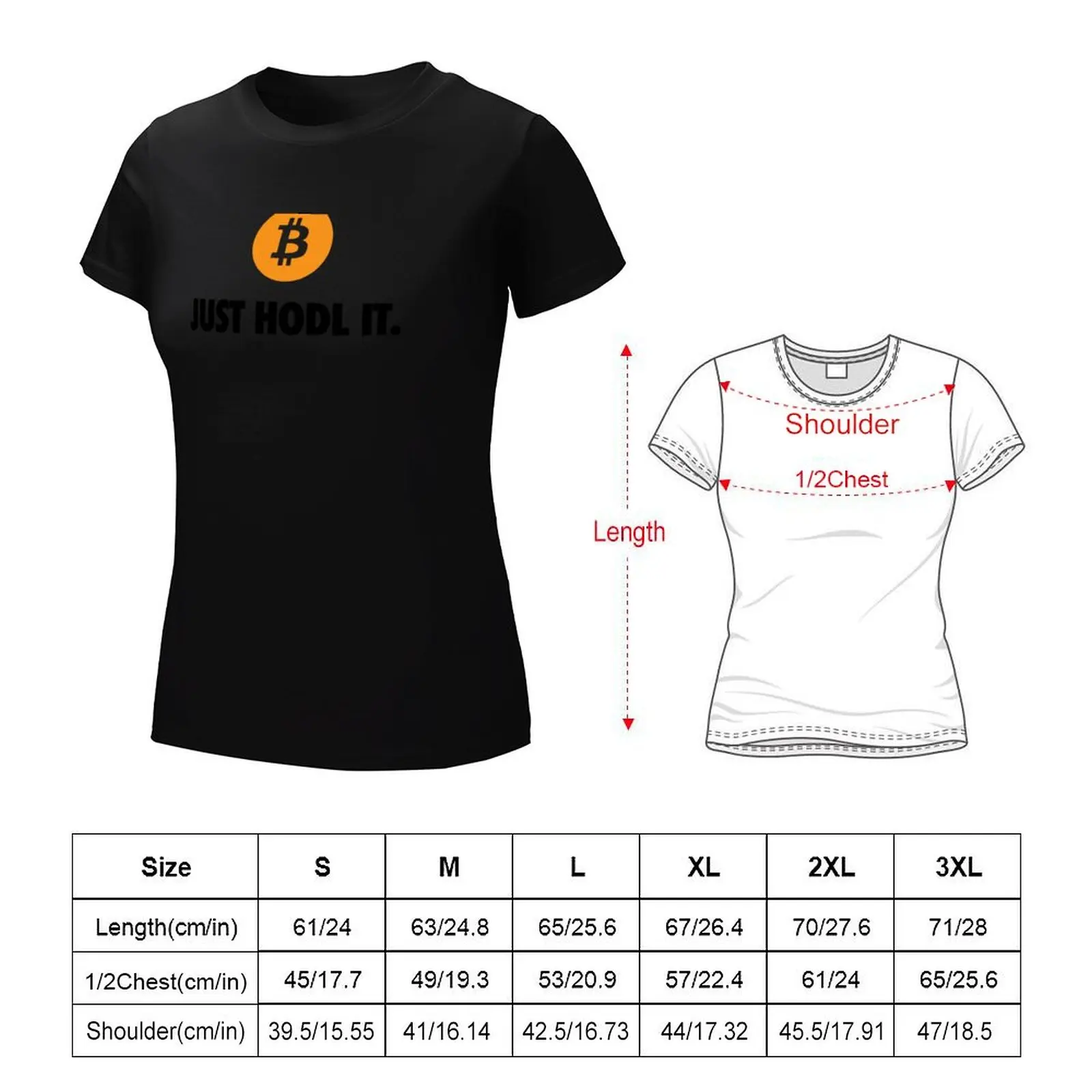 Just hold it Bitcoin T-Shirt vintage kawaii clothes white t shirts for Women