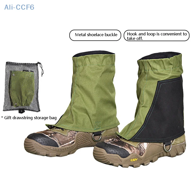 Canvas Outroor Leg Gaiters，Hiking Boot Legging Shoes Tear-resistant Warmer Shoe Cover 1 Pair