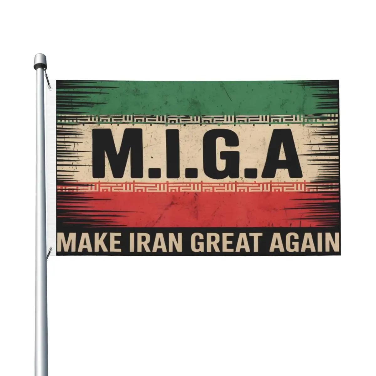 3x5 ft Make Iran Great Again MIGA Flag For Bed Room Decor with 2 Grommets for Hanging Custom Flags Banner