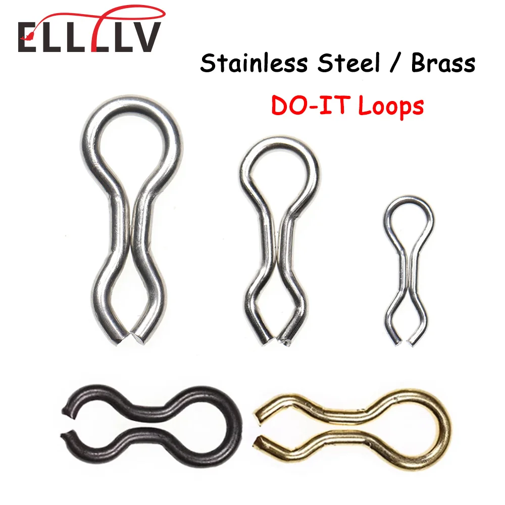 Elllv S M L Stainless Steel/Brass DO-IT Molds Loops Fishing Sinkers Jigs Lure Molding Wire Eyelets Splay Rings Black/Gold