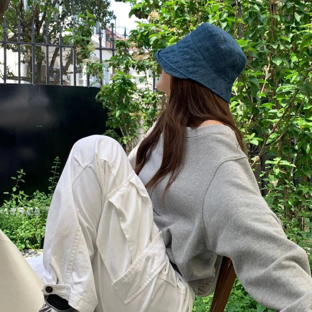 

Quick-dry Roll Rim Fisherman Hat Sunscreen Sunshade Flax Sun Hat UV Protection Solid Color Japanese Style Bucket Cap Outdoor