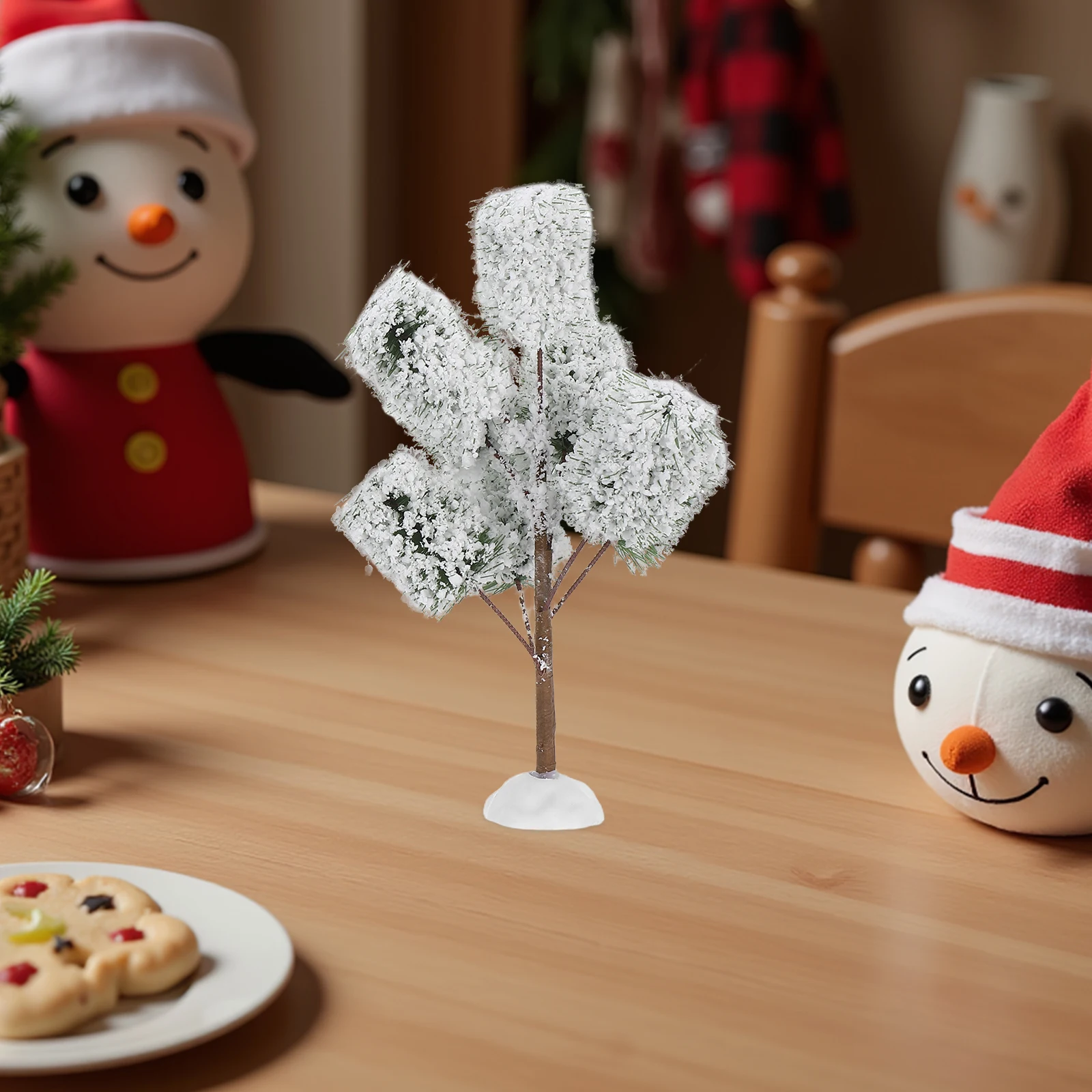 

3Pcs Fake Snow Christmas Tree Miniature Tabletop Decor for Holiday Season Small Christmas Tree Ornament Winter Festival Home