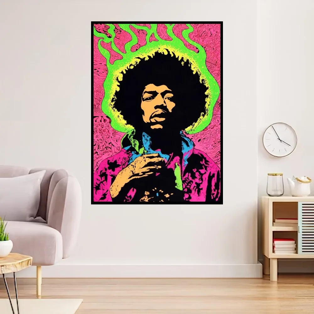 Singer J-Jimi H-Hendrix Poster Prints Wall Painting Bedroom Living Room Decoration Office Small