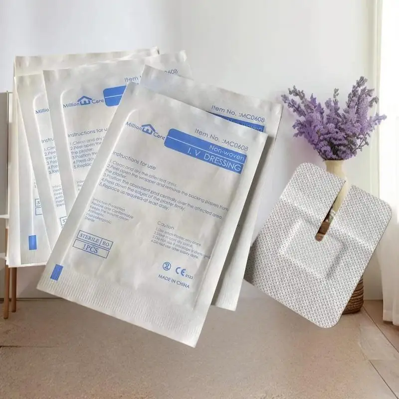 

5/10/15pcs Self Adhesive U Type Wound Dressing Spunlace Dressing No Sterile IV Cannula Fixed Dressing Non Woven Film 6*8cm
