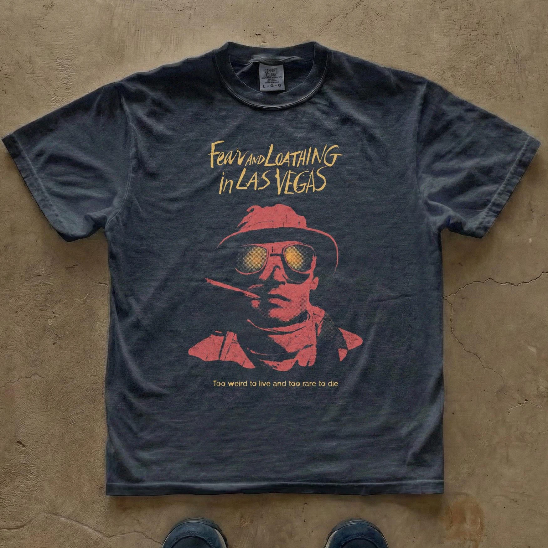 Fear and Loathing in Las Vegas T-Shirt, Vintage Graphic Tee Retro Round Neck Printed T-shirt