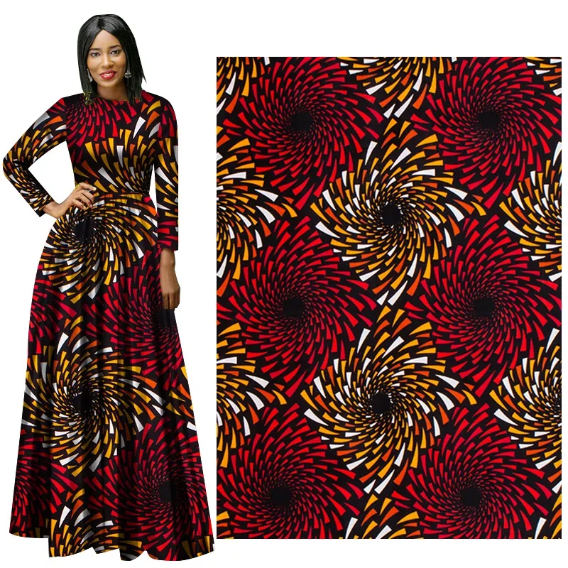 High Quality 100% Cotton Real African Wax Print Fabric 6 Yards Patchwork Sewing Dresses Material Artwork Accessory