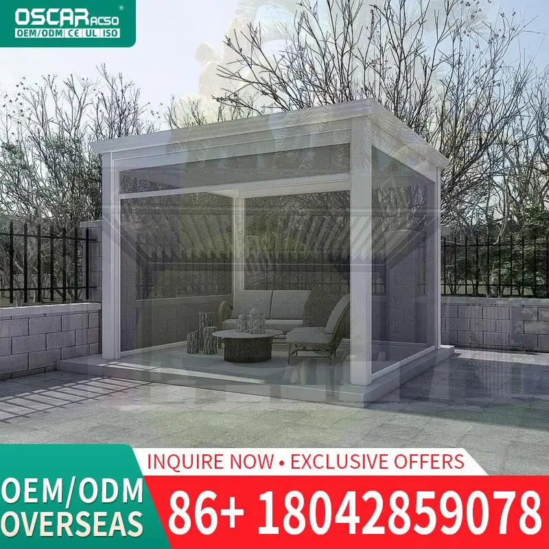 

Наружная алюминиевая пергола 6*3, водонепроницаемая со светодиодной подсветкой, солнцезащитная штора для бассейна, сада, патио, перголы