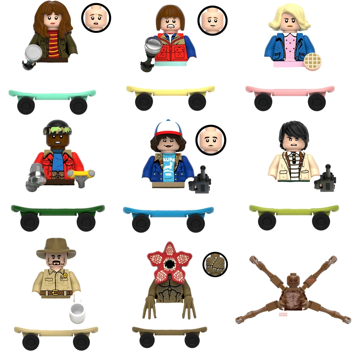 Terribile film capovolto Dustin Mike Lucas Undici Blocchi di costruzione di modello Illumina Action Figure Giocattoli dei mattoni per i bambini