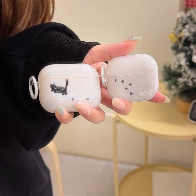 IMD Black Cats White Dogs Pattern Earphone Case For Airpods Pro, Pro2, Pro3, 1, 2, 3, 4, Anti-fall, Dustproof