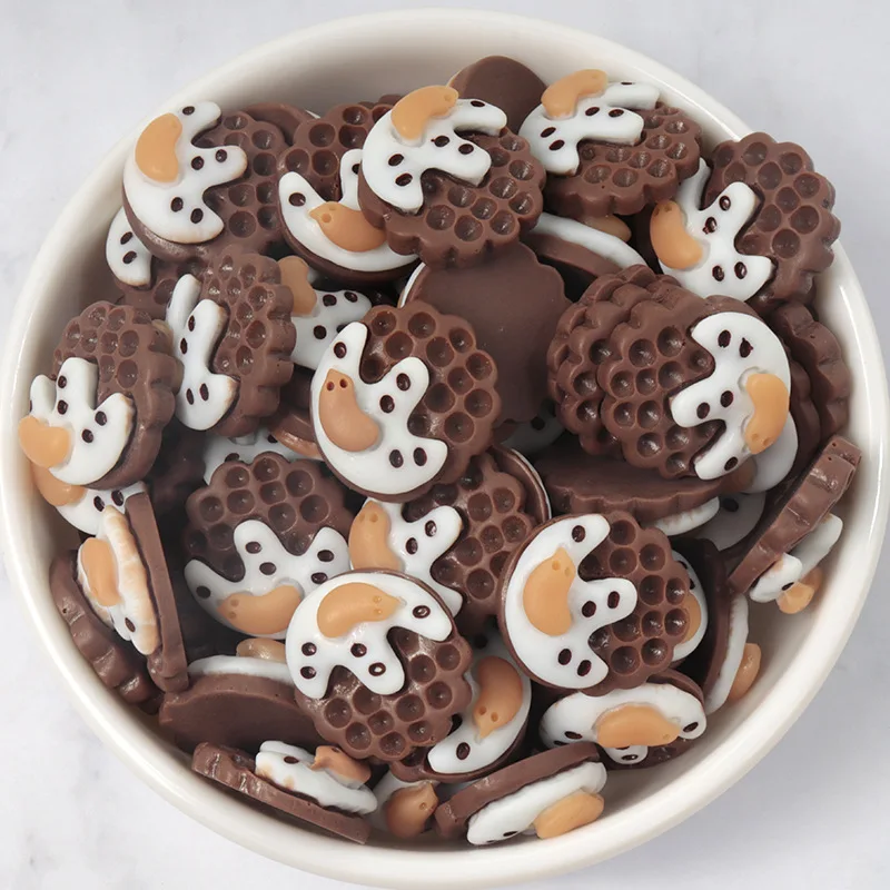 10pcs Simulation dessert cookie resin accessories Phone case water cup decoration DIY photo album handmade hairpin material pack