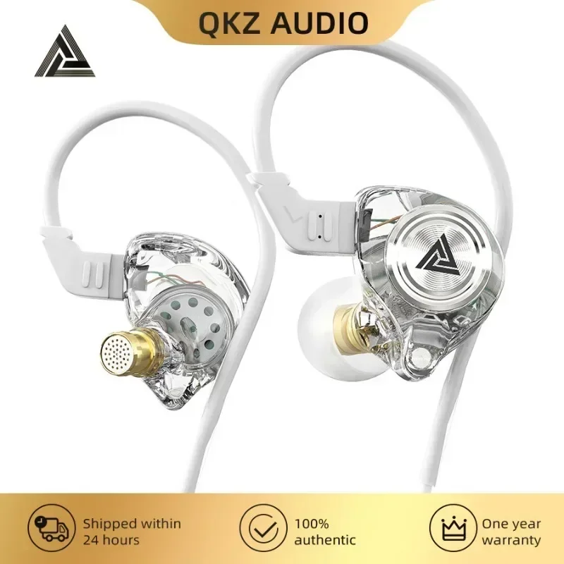 QKZ AK3 FiLe Wired Earphone with Microphone HiFi Music Monitor Bass Headphones Noise Cancelling Headset For Sport Gaming Earbuds