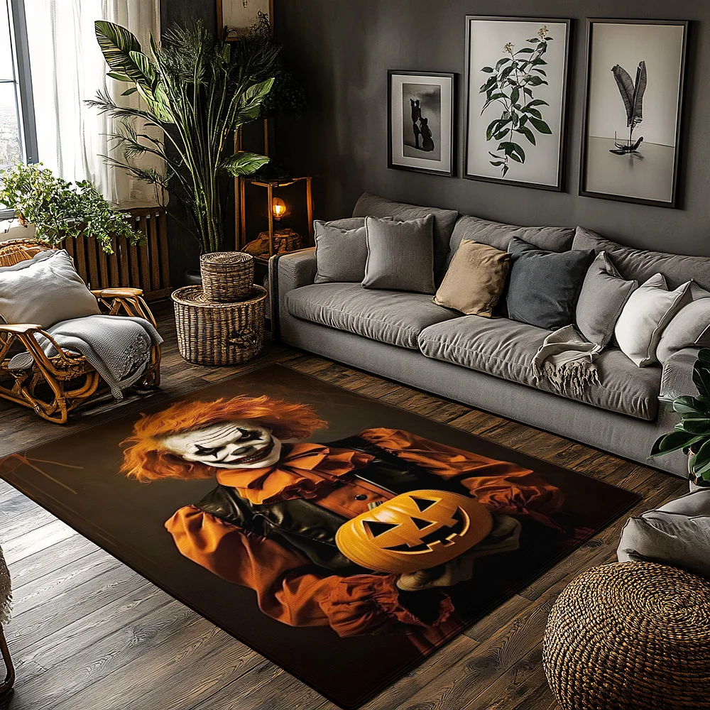 

Spooky Clown Doormat Halloween Welcome Mat Creepy Horror Entrance Rug Funny Home Decor Party Decoration Gift Novelty Floor Mat