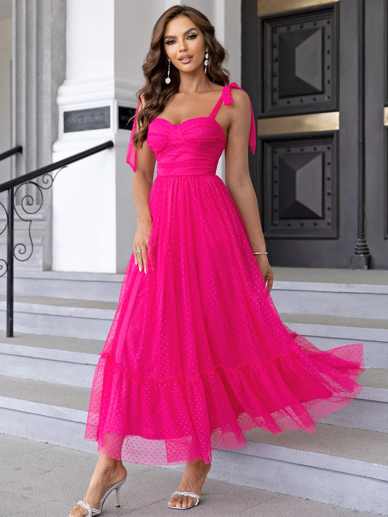 Sexy rückenfreies Mesh-Maxi-Slip-Sommerkleid für Damen, 2025, elegante lange Abschlussball-Abendkleider, luxuriöses Gaze-Geburtstagsparty-Kleid, Vestido