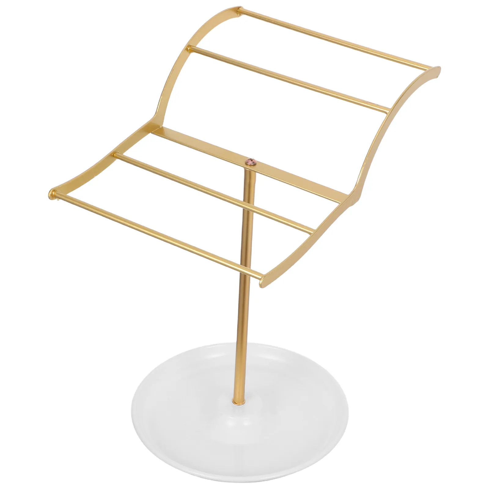 

Metal Headband Organizer Stand - Space-Saving Hair Accessory Storage Rack with Dual-Sided Display and Base Container for Hair