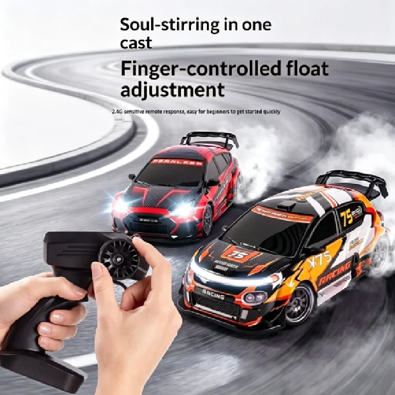 1:24 Scale 4wd Rc Drift Rally Car 2.4g Racing Model With Led Lights Simulated Exhaust Effect For Street Drifting