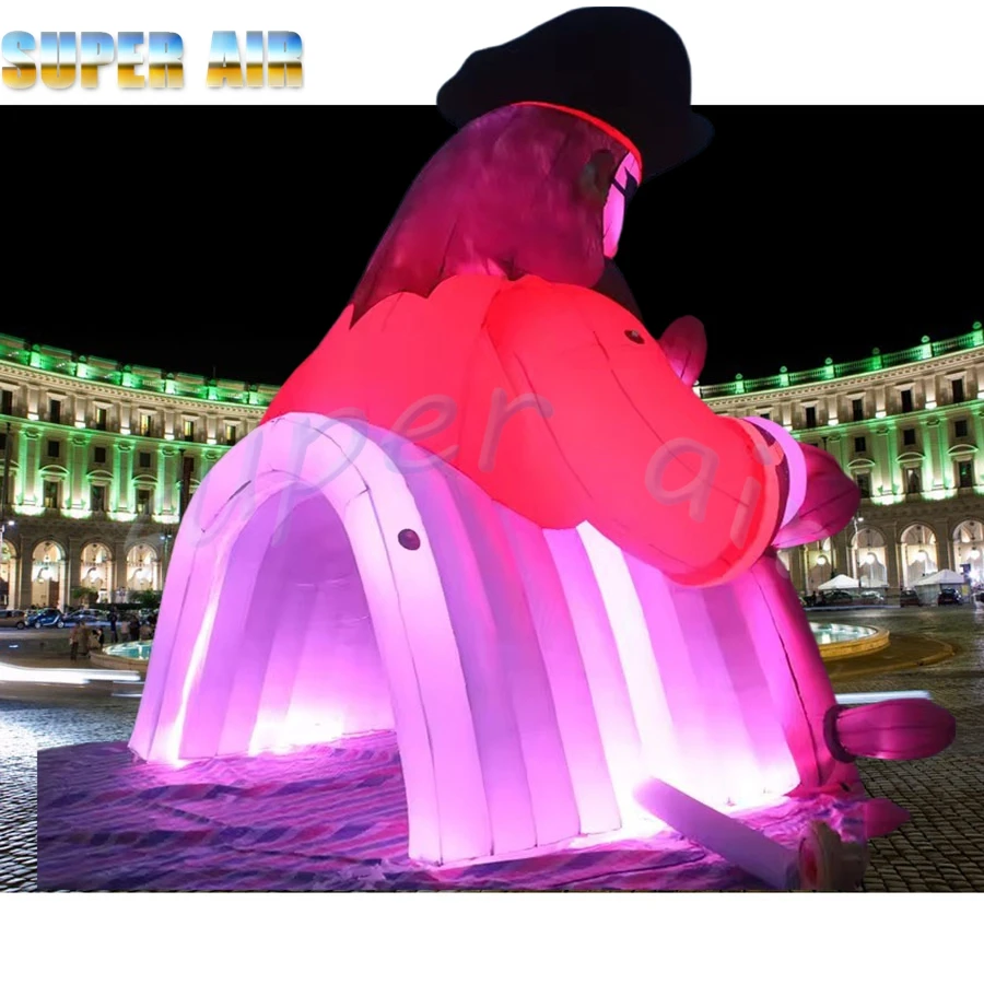 Wonderful production giant pirate model inflatable tunnle tent with lighting for Children's party