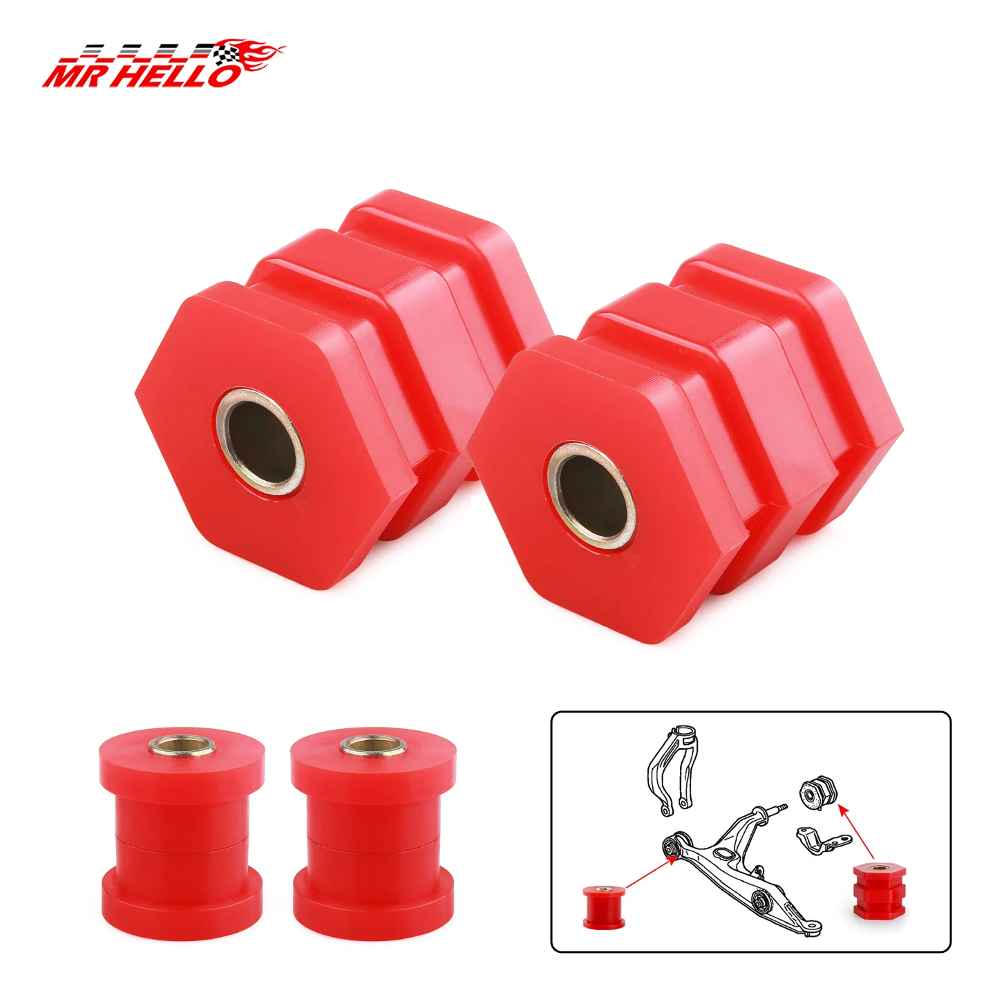 Front Lower Control Arm Bushing For Honda Civic EK EJ 1996 1997 1998 1999 2000 Stepwgn Polyurethane Car Replacement Kit