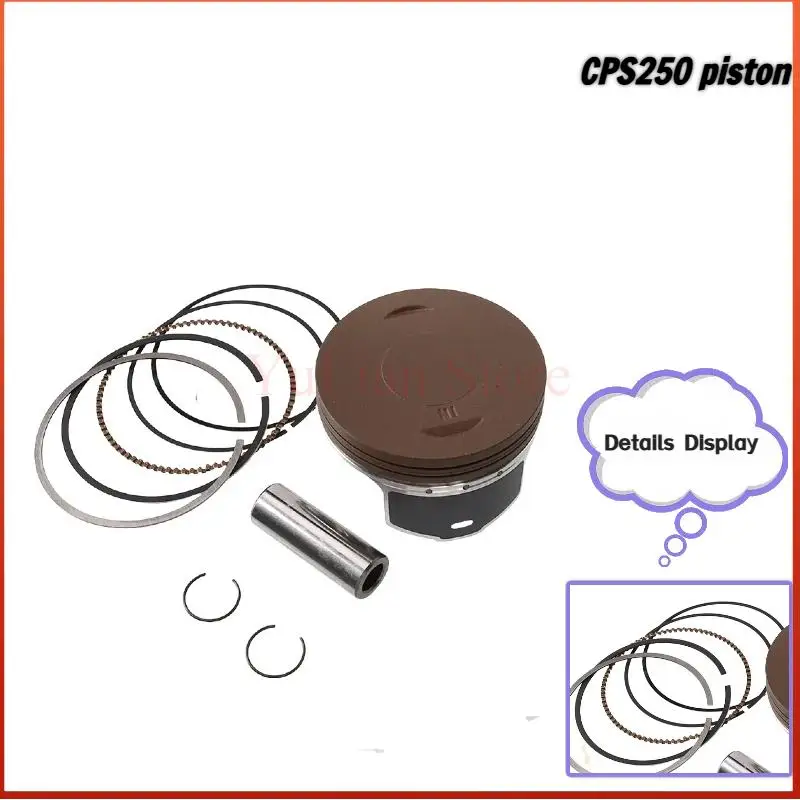 

Upgraded CPS250 Engine Piston Heat Resistant High Precision Fit CPS250cc Scooter Dirt Bike Repair Parts