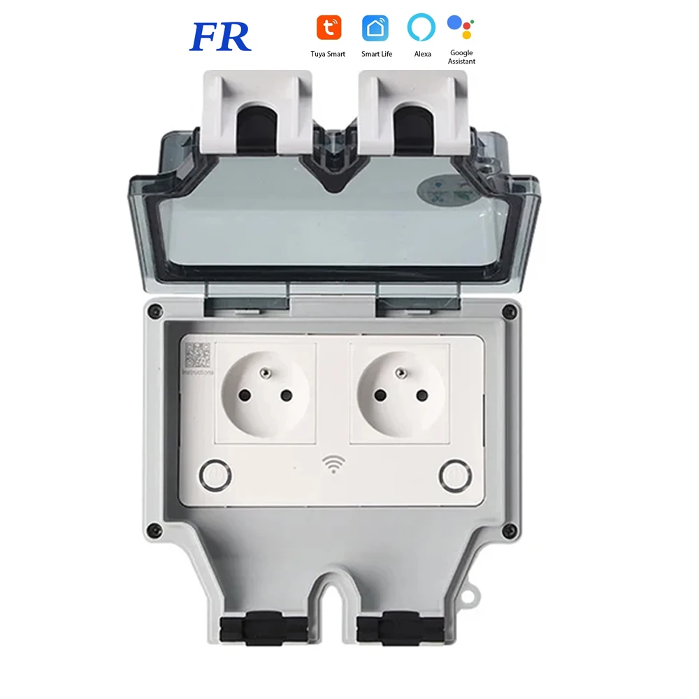 Tuya Waterdichte Elektrische Stopcontact EU FR KR IL IP66 Outdoor Socket Met Timer Wifi Smart Life Stopcontacten 220V Dual Master