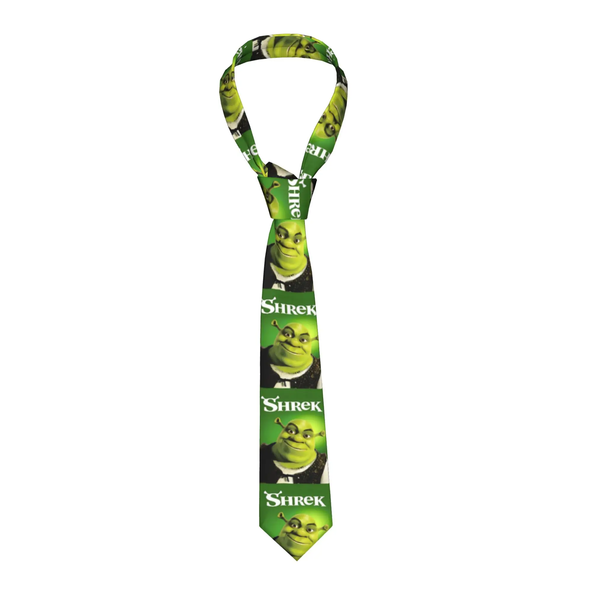 

Классический мультфильм-комедия Шрек: Мужские персонализированные шелковые галстуки в стиле аниме, забавные, кавайные, для офиса