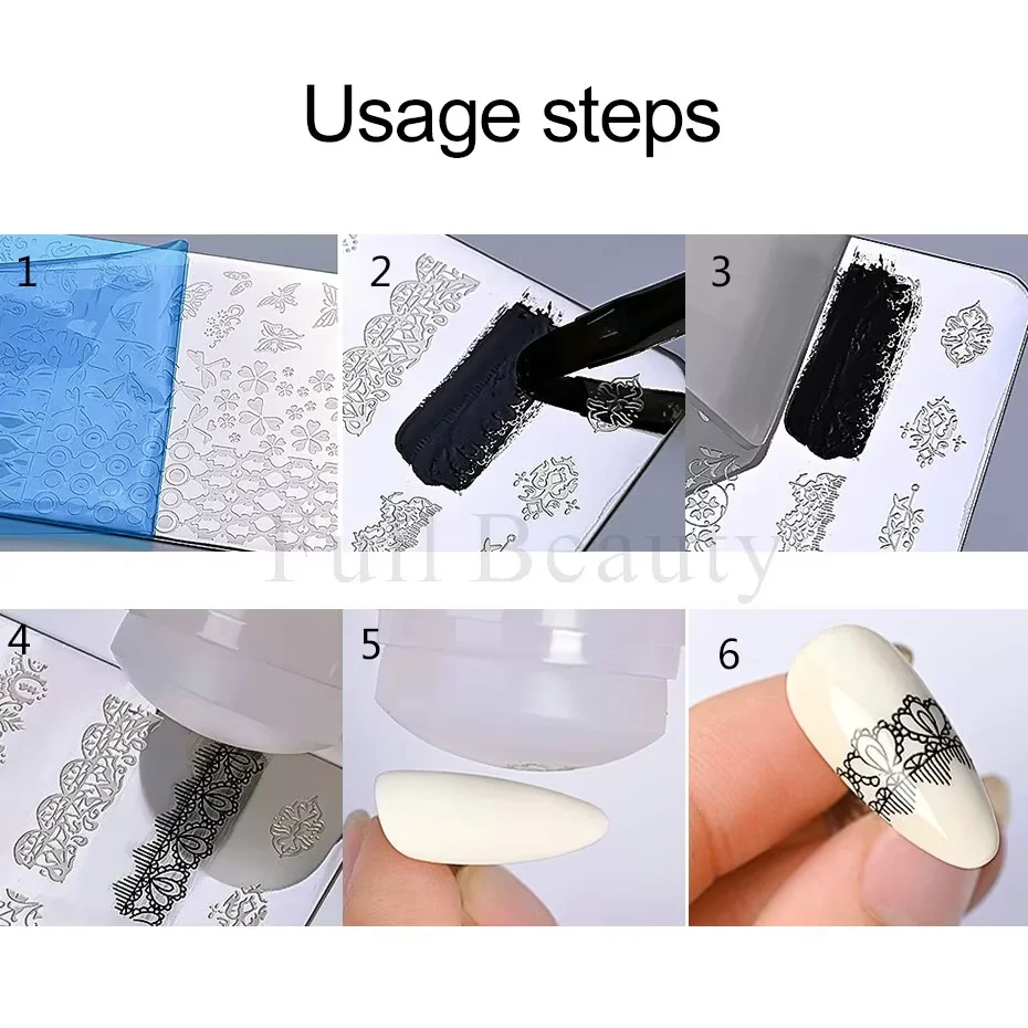 Laço floral arte do prego placa de carimbo casamento francês estilo boêmio polonês modelo de impressão placa flor estênceis ferramenta manicure