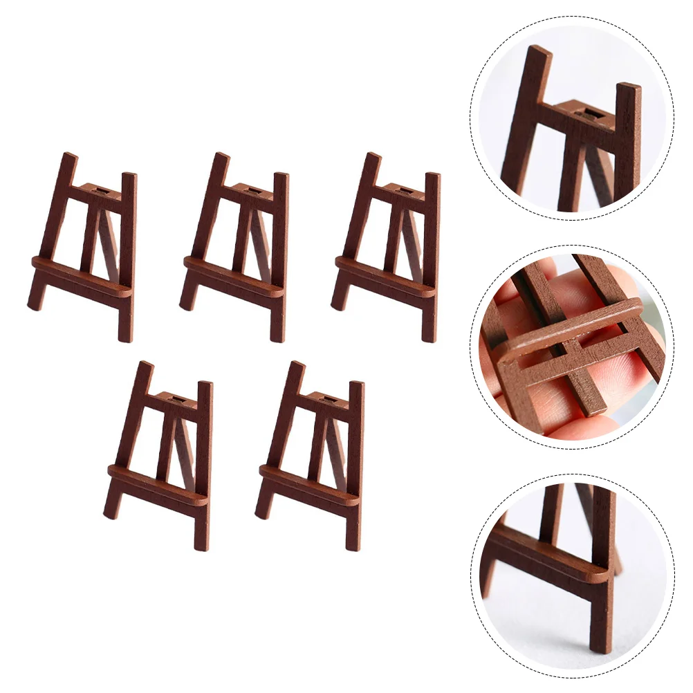 5 Pcs Mini Easel Model Toys DIY Landscaping Accessory Baby Miniature Wooden Blackboard Child Micro Decoration Ornament